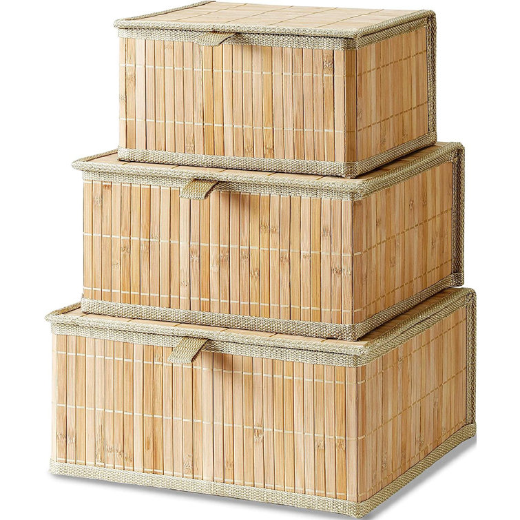 Bayou Breeze Storage Baskets With Lids Bamboo Decorative Storage Bins